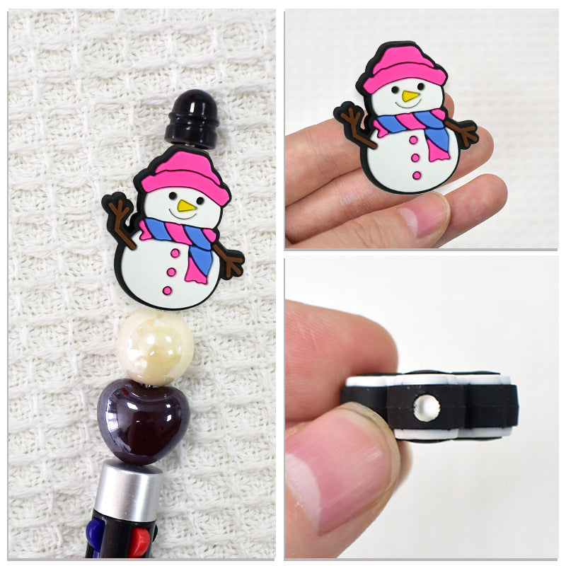 Wholesale   Random 100pcs  Snowman Snowflake Ballpoint Pen Beads